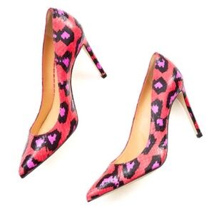 NWT Box Size 38 Alexandre Birman hot pink, purple print "Piano" stiletto pumps